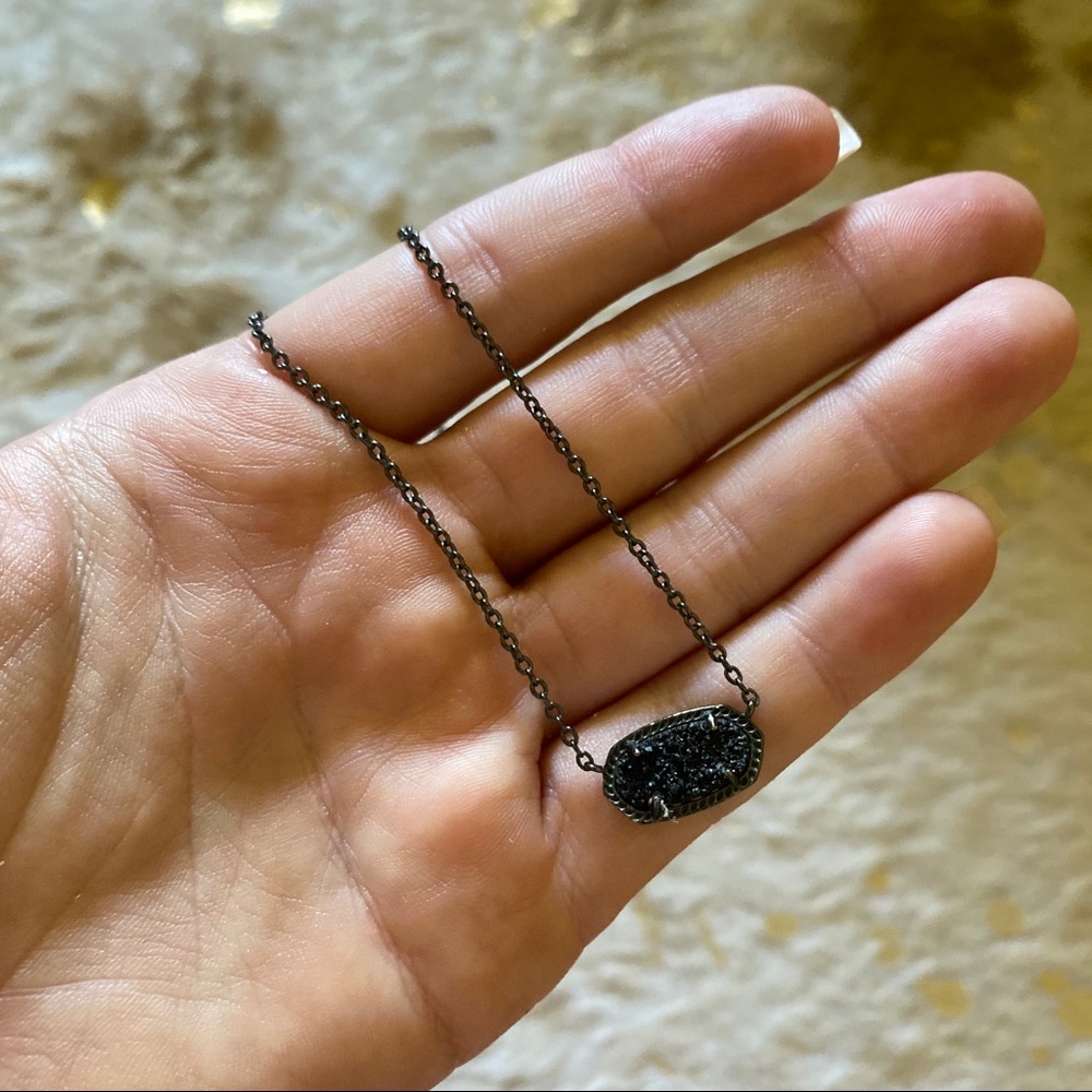 Kendra Scott necklace gunmetal Elisa